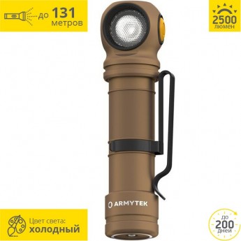 Фонарь ARMYTEK WIZARD C2 PRO MAGNET USB SAND WHITE Фонарь ARMYTEK WIZARD C2 PRO MAGNET USB SAND WHITE